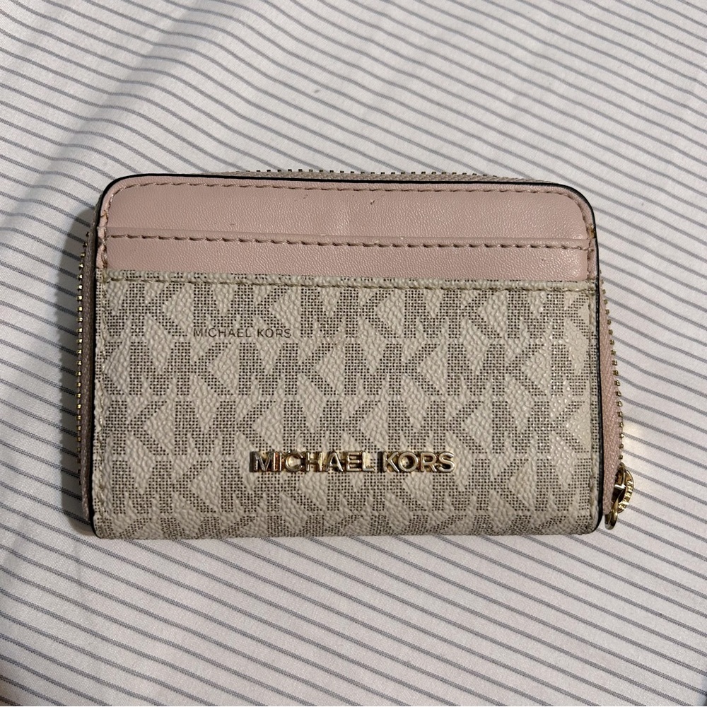 Michael Kors Beige and Pink Wallet